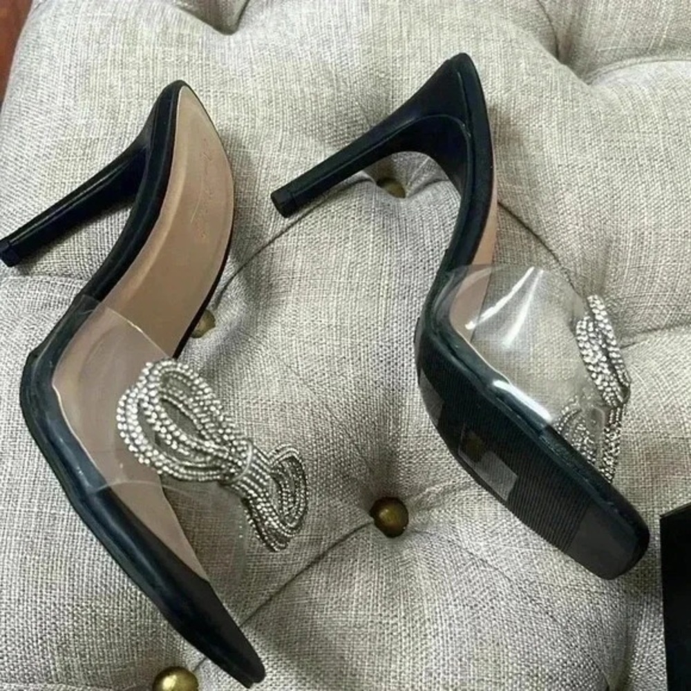 Elegant Black and Silver Women's Heels